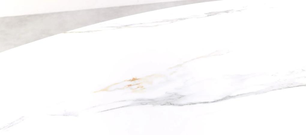 Scotland ovale tuintafel Centostone 220 x 115 cm. - Marmerlook wit