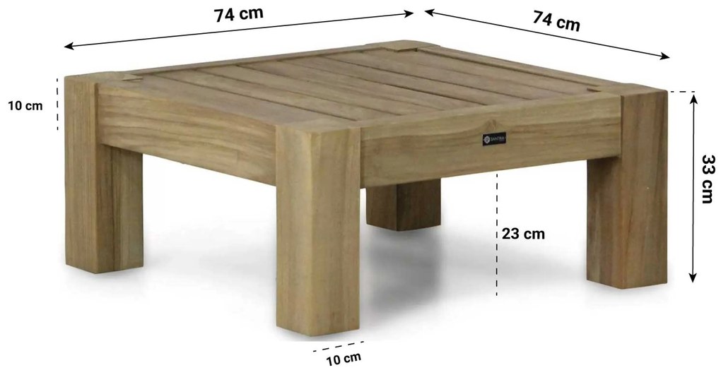 Hoek loungeset 5 personen Teak Old teak greywash Santika Furniture Santika Cantik