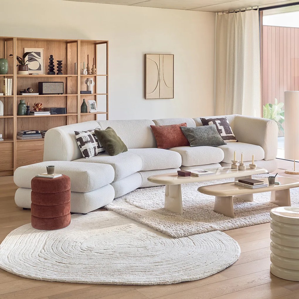 Modulaire haardstoel, reliëf stof, HOOVER