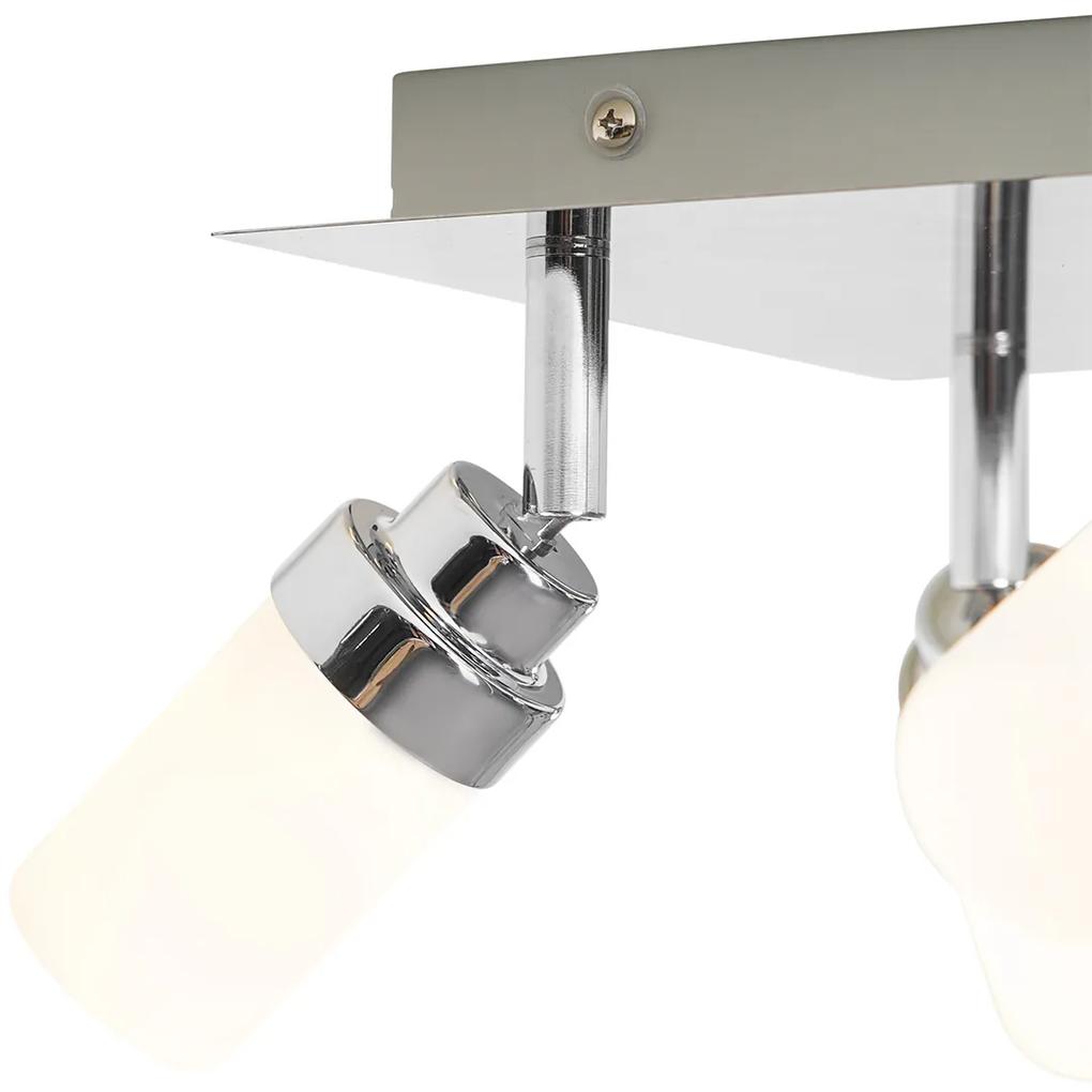 Moderne badkamer Spot / Opbouwspot / Plafondspot staal 4-lichts IP44 - Japie Modern G9 IP44 vierkant Lamp