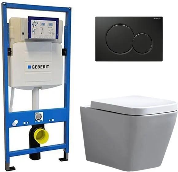 Geberit UP 320 Toiletset - Inbouw WC Hangtoilet Wandcloset - Alexandria Geberit Sigma-01 Zwart