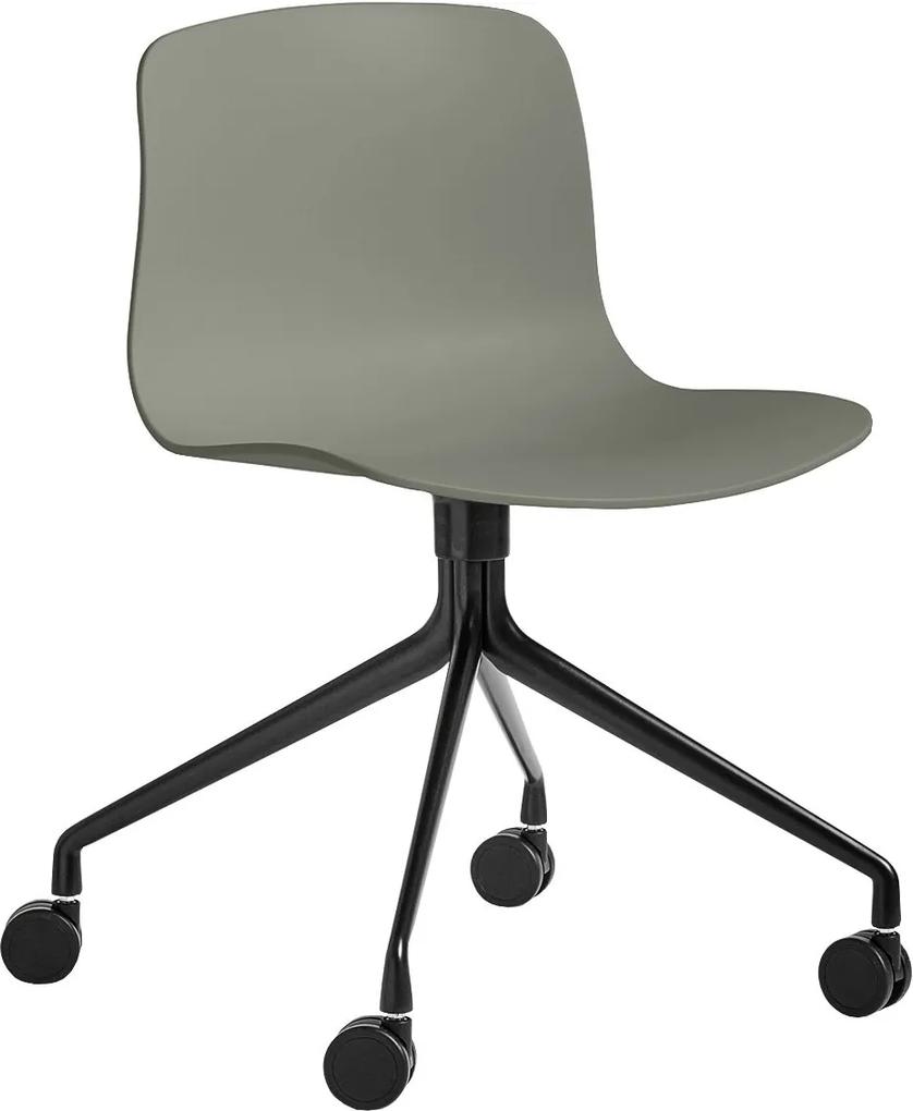 Hay About a Chair AAC14 stoel met zwart onderstel Dusty Green