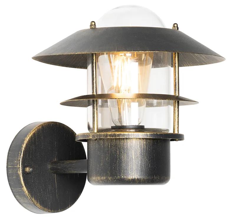 Vintage buitenwandlamp antiek goud IP44 - Prato Klassiek / Antiek E27 IP44 Buitenverlichting rond