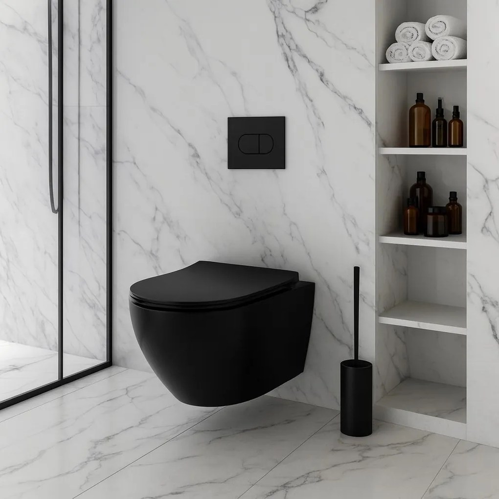 Hangtoilet Rea Carlo Mini Tornado NF BLACK MATT