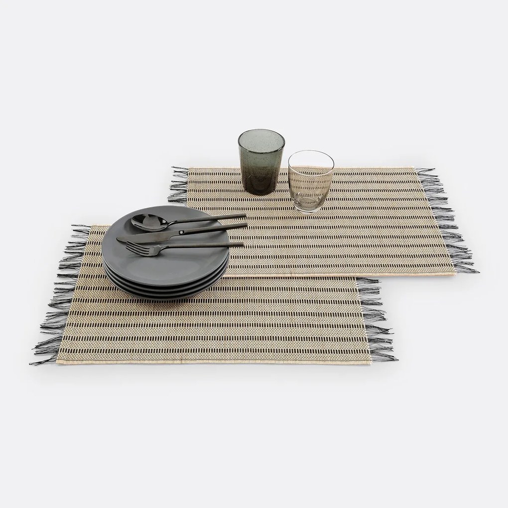 Set van 4 tafelset met franjes, TYPHIA