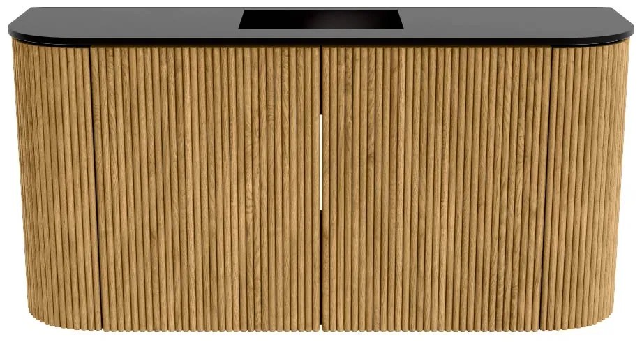 Mondiaz Joya 85cm toiletmeubel ronding links/rechts oak met wastafel faye midden zonder kraangat urban