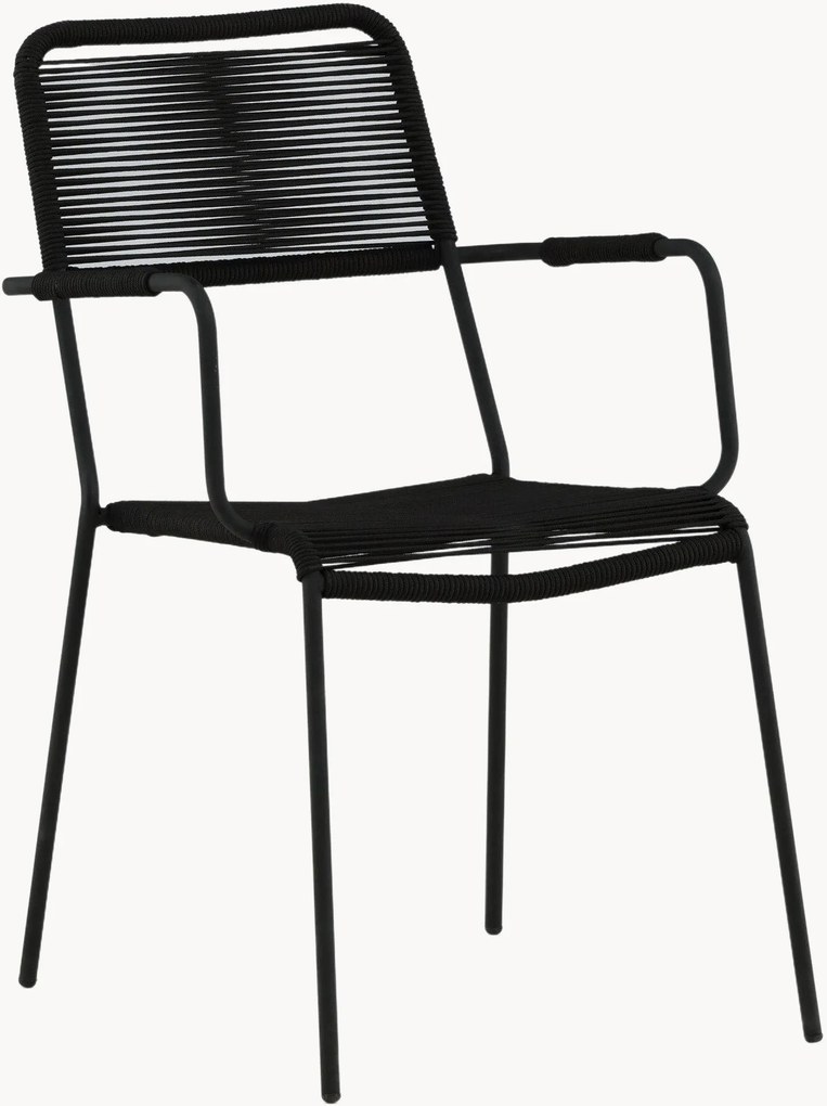 Stapelbare tuinstoelen Lindos met armleuningen, 2-delig