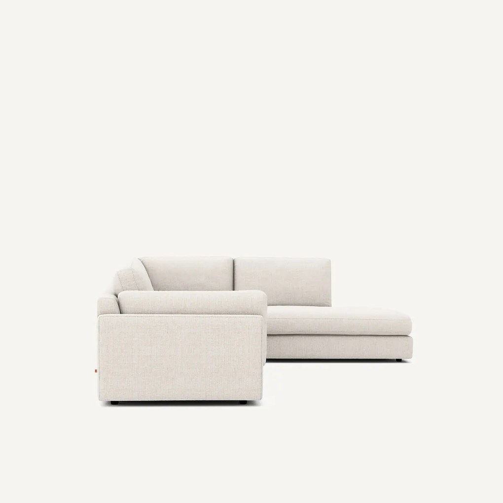 Hoekslaapbank met longchair, in gespikkeld canvas, CÉSAR