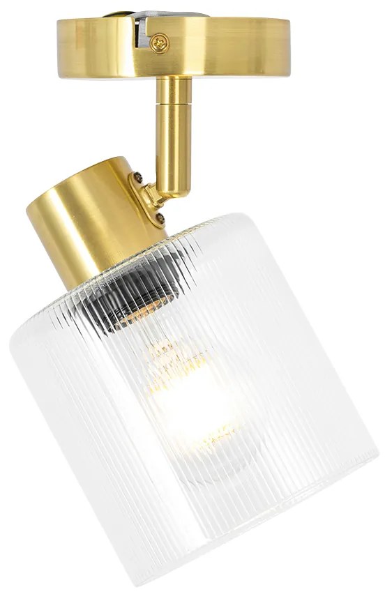 Art Deco plafondspot goud met glas verstelbaar - Laura