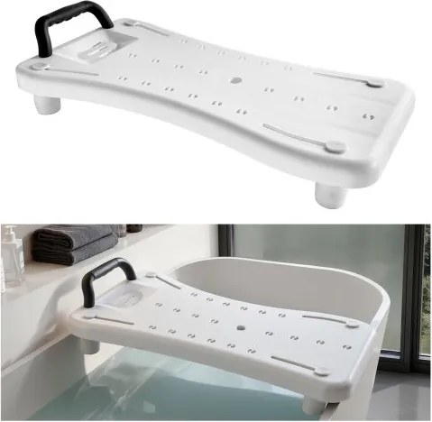 VEVOR Badplank, draagvermogen tot 150 kg, douchestoel voor badkuipen met een breedte van 41-62 cm, badzitje met antislipvoetjes voor senioren en mensen met een beperking