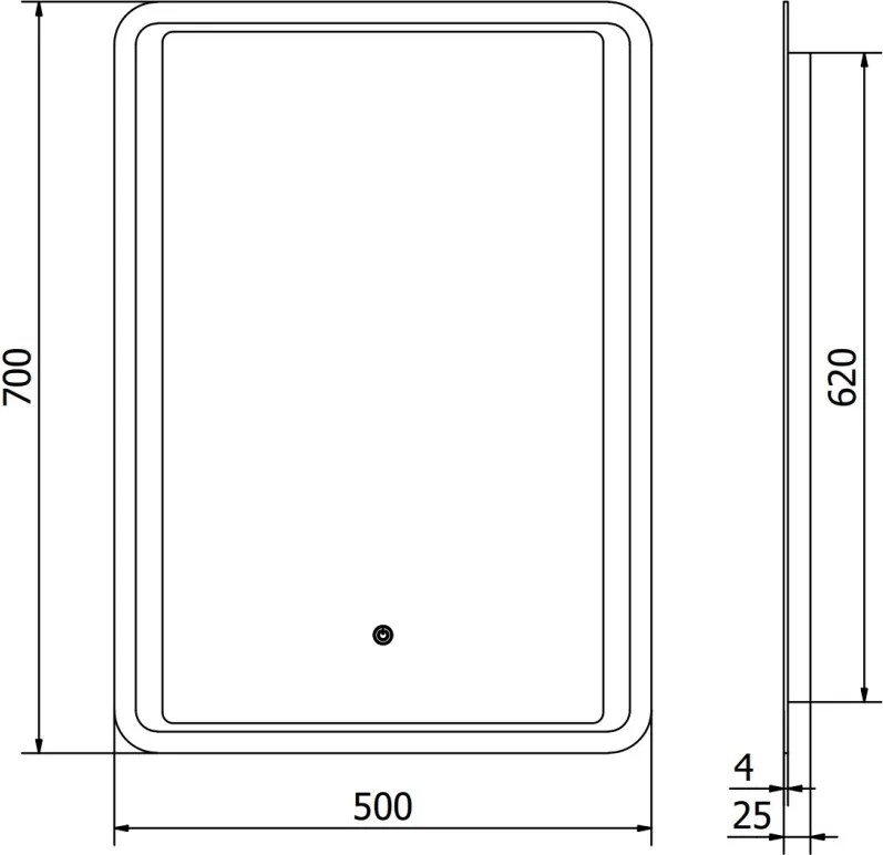 Mexen Zusa verlicht badkamer spiegel 50 x 70 cm, LED 6000K, antivermogen - 9808-050-070-611-00