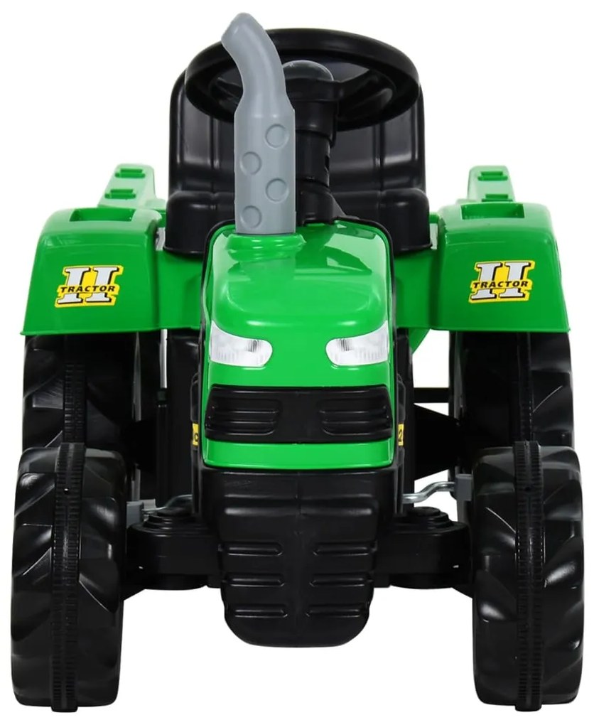 vidaXL Traptractor met aanhanger groen en zwart