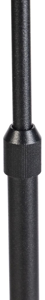 Vloerlamp zwart met plisse kap crème 45 cm verstelbaar - Parte