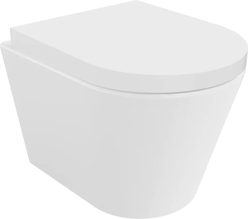 Mexen Rico wc-kom met randloze hard zitting afneembaar langzaam sluitend, duroplast, glanzend wit - 30720200