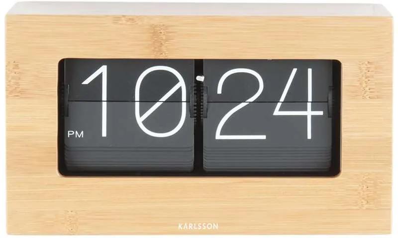 Karlsson wand-/tafelklok Boxed Flip - naturel - 21x8,5x11 cm - Leen Bakker