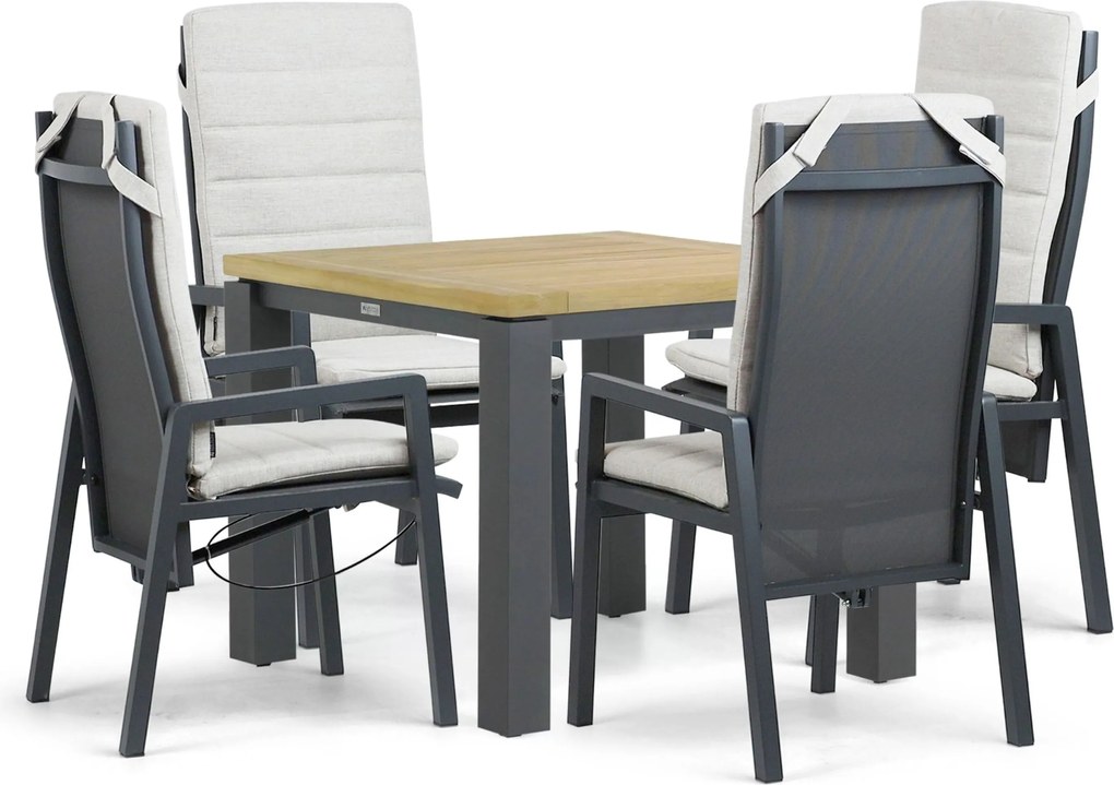 Tuinset 4 personen 909 cm Aluminium Grijs Lifestyle Garden Furniture Vivaro/Veneto