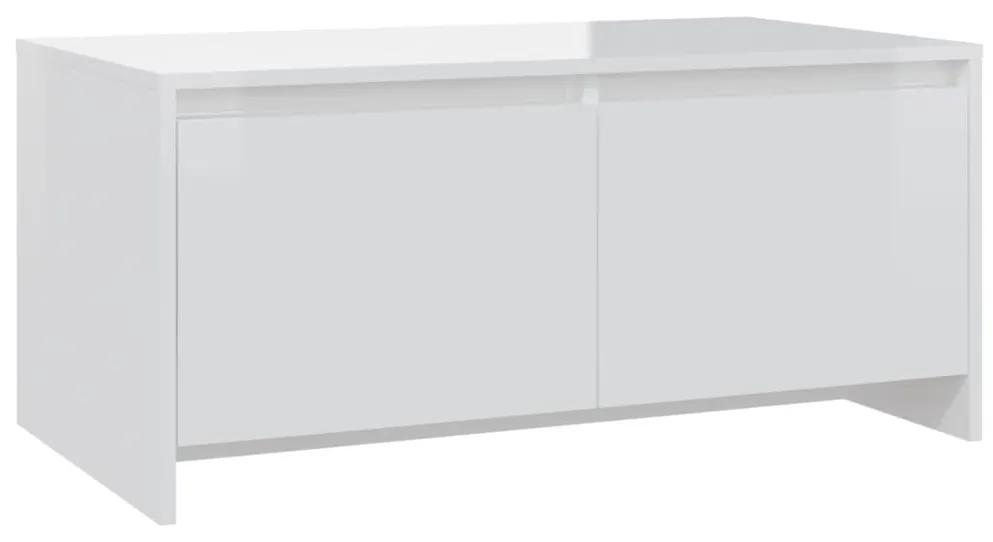 vidaXL Salontafel 90x50x41,5 cm spaanplaat hoogglans wit