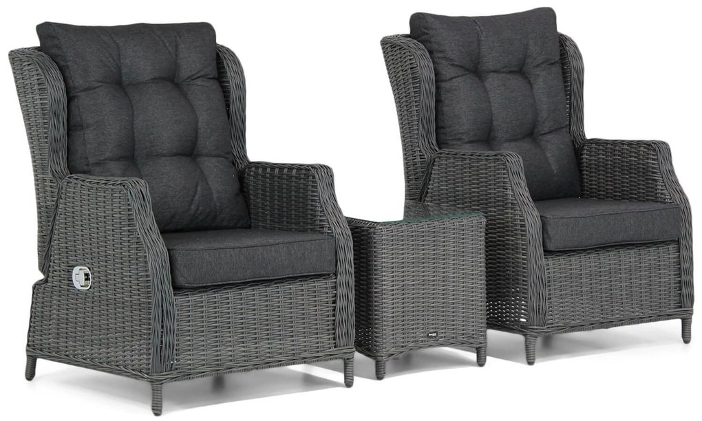 Bistroset 2 personen Wicker Zwart Garden Collections Chicago