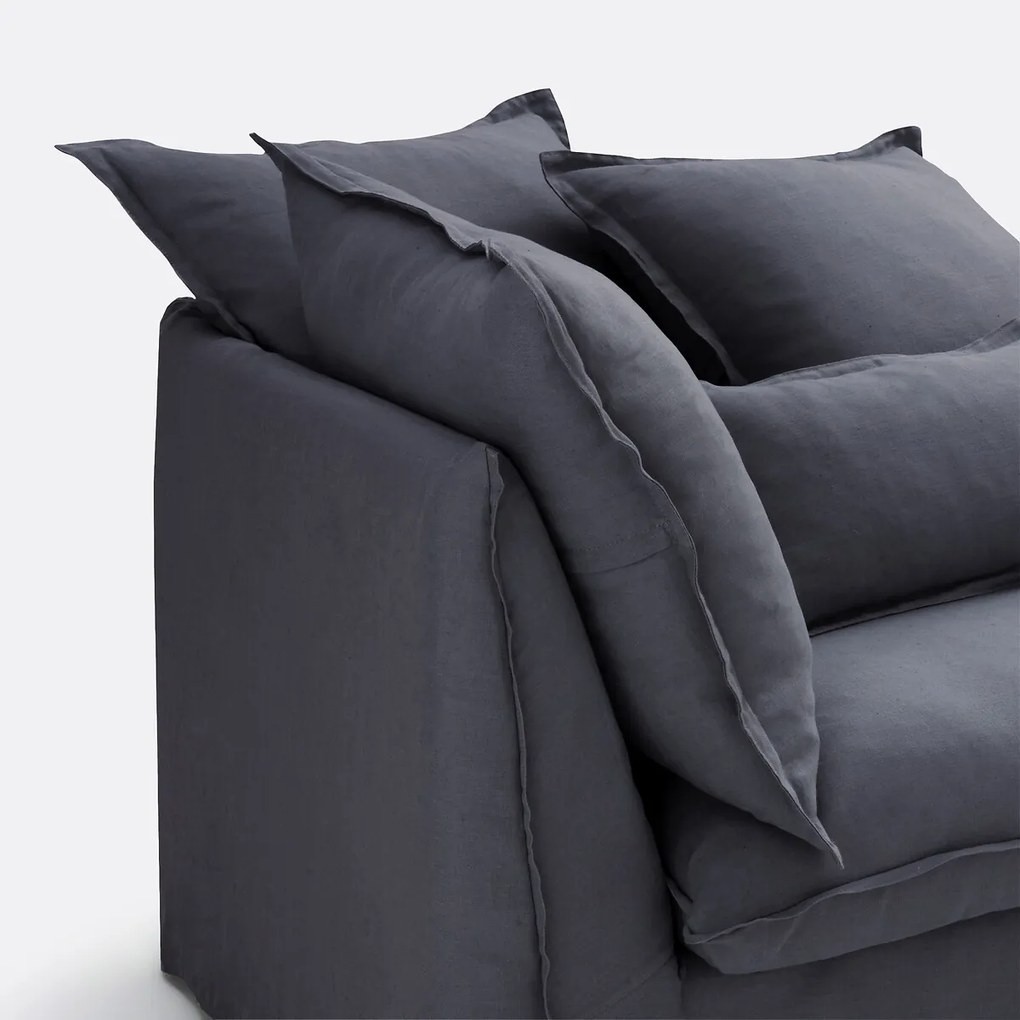 Longchair, afneembare hoezen, in gekreukt linnen, Odna