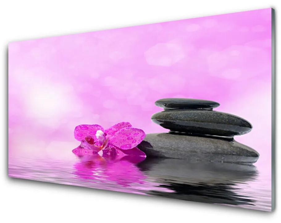 Glas schilderij Pink flower art 100x50 cm