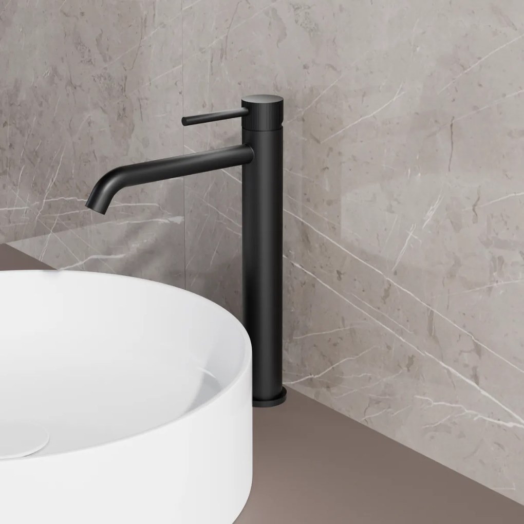 Best Design High End Nero verhoogde wastafelkraan zwart mat