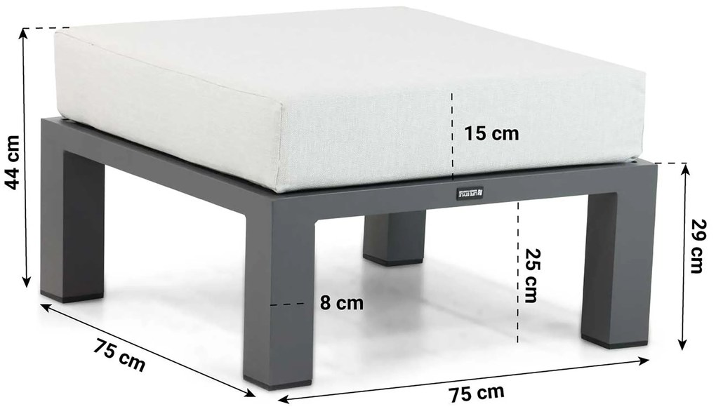 Hoek loungeset 5 personen Aluminium Grijs Lifestyle Garden Furniture Luca