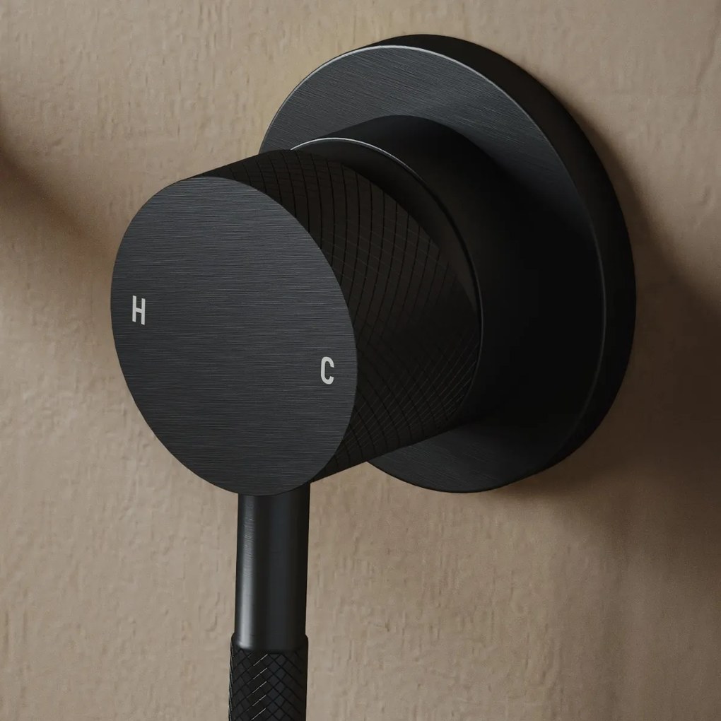 Saniclear Nero Curved inbouw wastafelkraan zwart mat