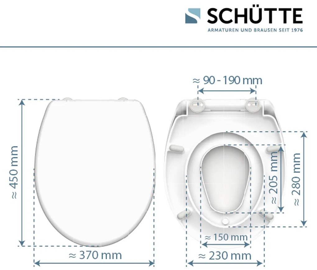Schutte Isabeau dubbele toiletzitting met softclose en quick release wit glans