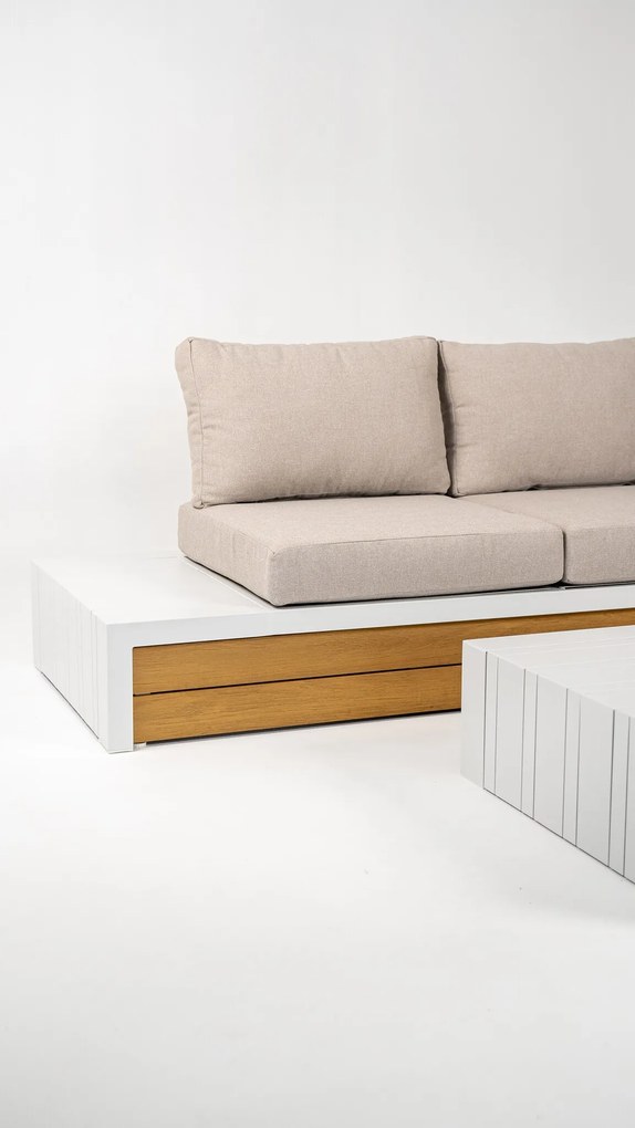 DATHO OUTDOOR Hoek Loungeset - Ibiza - Aluminium - Wit Beige - Datho Outdoor
