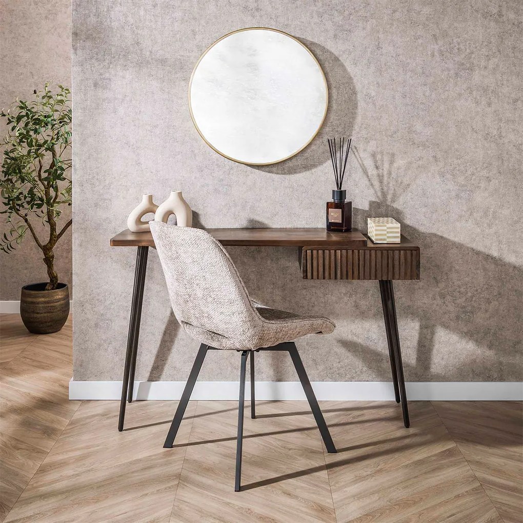 Kaptafel Met Een Lade En Metaal Frame - 120 X 35cm.