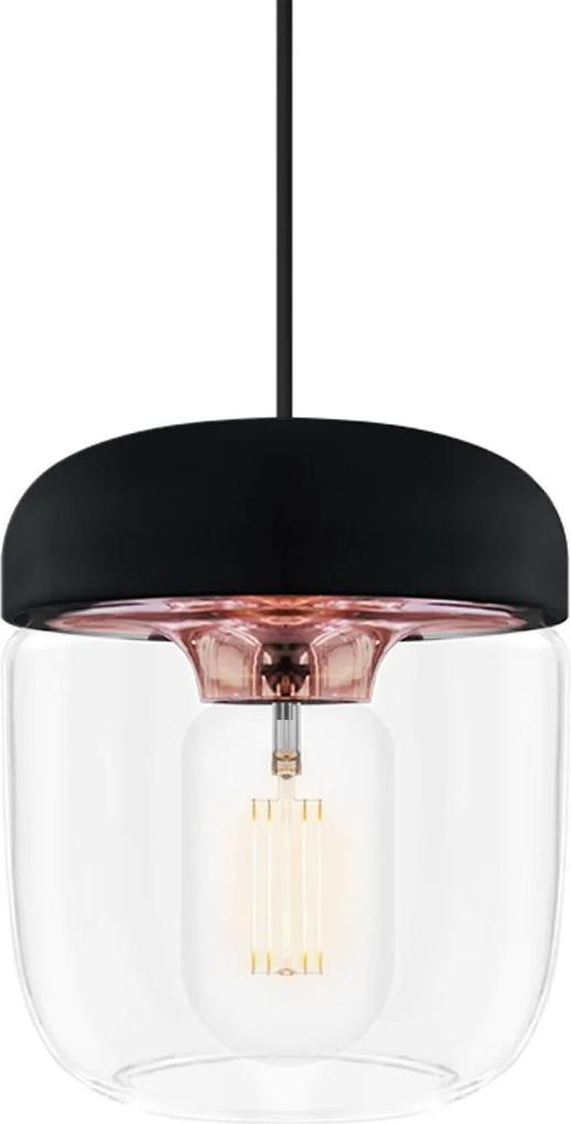 UMAGE Acorn Polished Copper/Koper - Ø 14 cm - Hanglamp - Koordset zwart- Glas - Kunststof - Lampenkap - Modern - Design