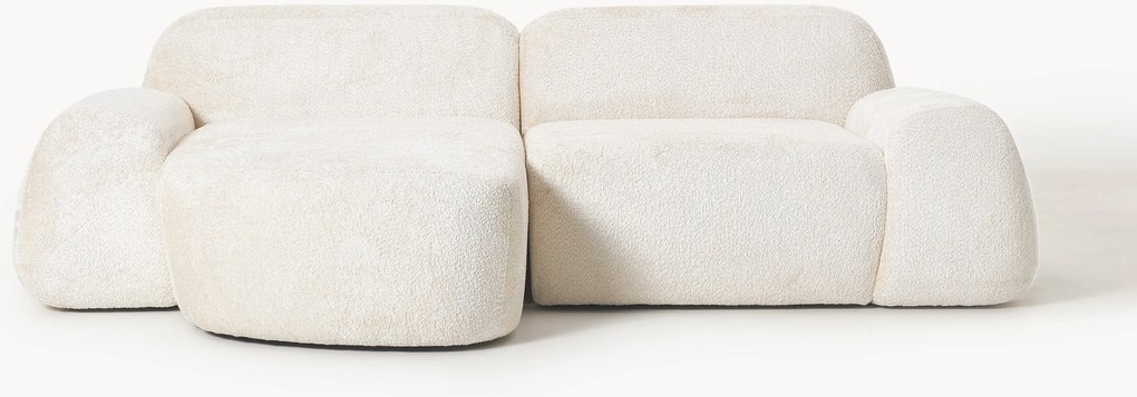 Modulaire teddy-bouclé hoekbank Wolke (3-zits)