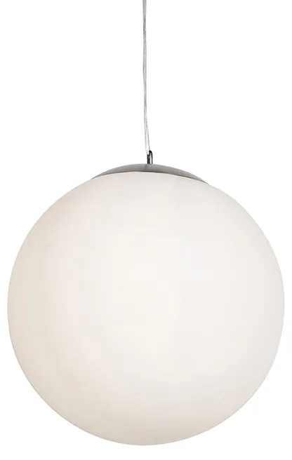 Smart scandinavische hanglamp zilver met opaal glas 50cm incl. Wifi A60 - Ball 50