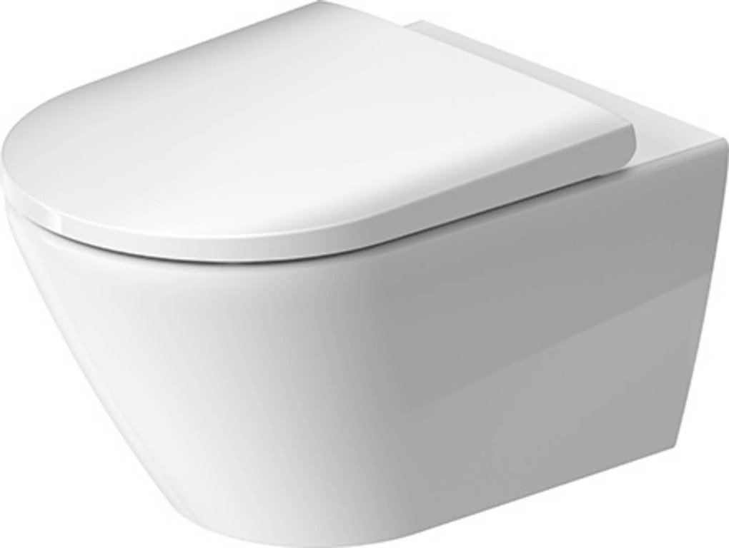 Duravit D-Neo hangtoilet randloos met blinde bevestiging en toiletbril glans wit