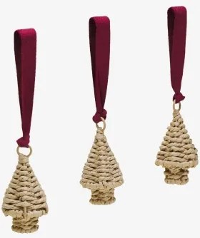 Kasven Set Van 3 Kerstversieringen Van Gevlochten Touw Rood – Bordeaux - Sklum