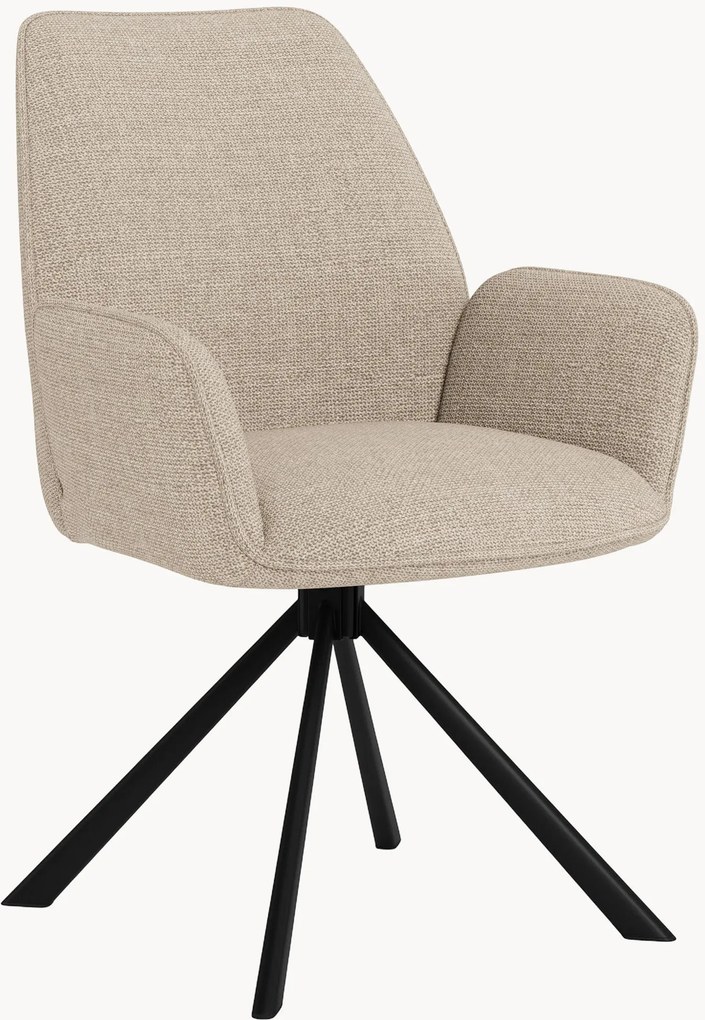 Gestoffeerde draaistoelen Glenda met metalen poten, 2 stuks