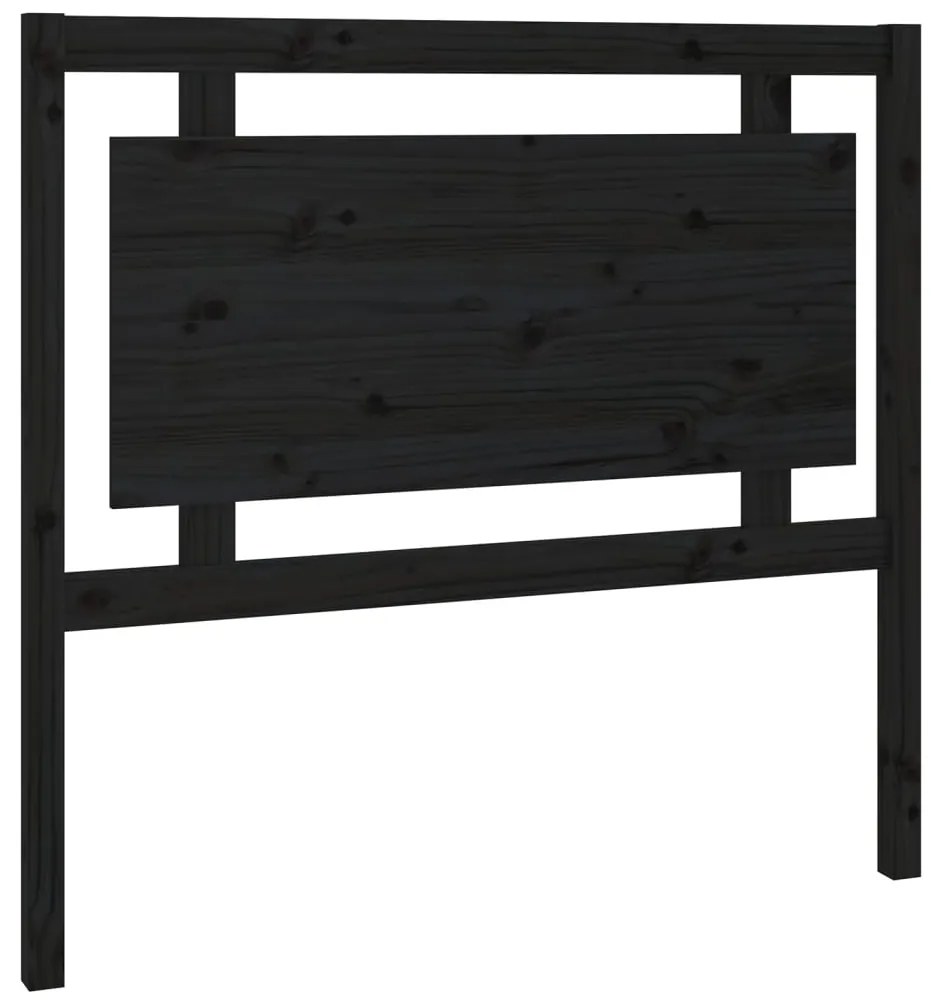 vidaXL Hoofdbord 105,5x4x100 cm massief grenenhout zwart