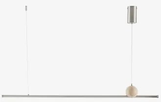 Led Lineaire Hanglamp 100 Cm Van Natuursteen En Ijzer Lanuvio Travertine - Sklum
