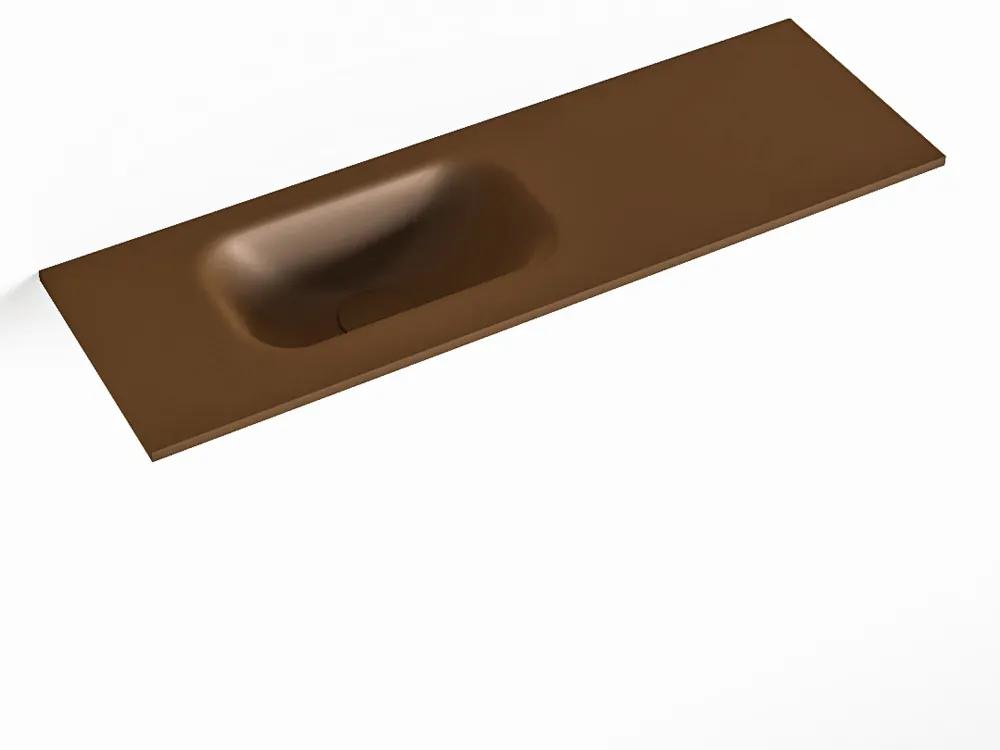 MONDIAZ EDEN Rust solid surface inleg wastafel voor toiletmeubel 70cm. Positie wasbak links