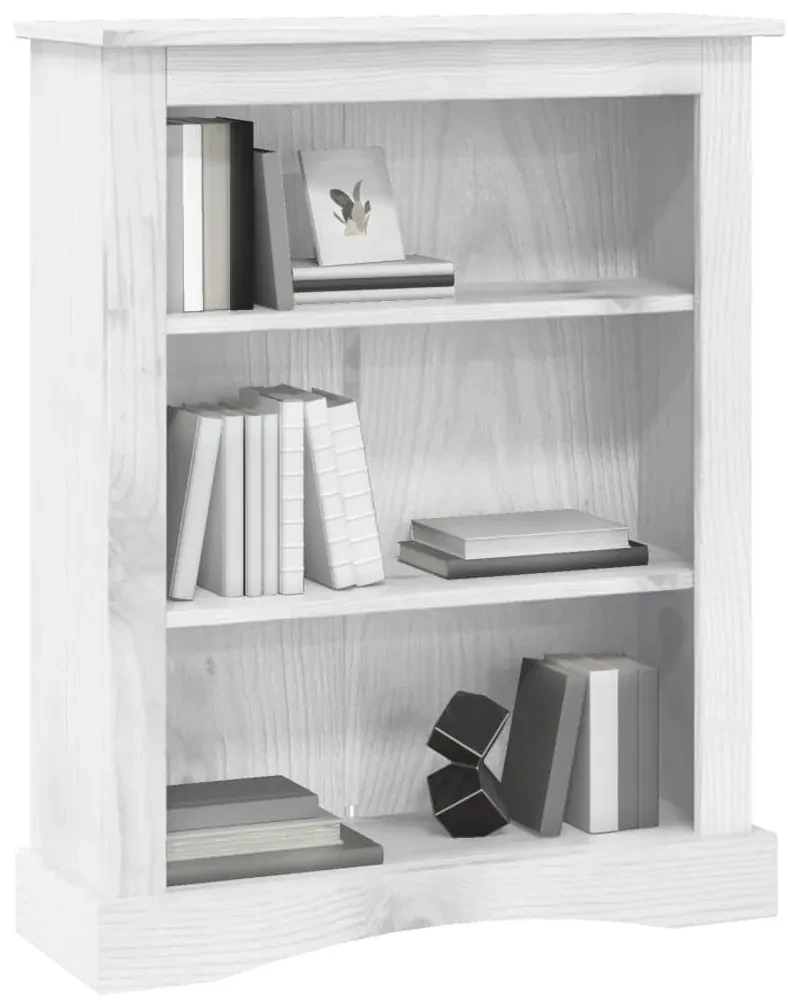 vidaXL Boekenkast 3 schappen 81x29x100 cm grenenhout Corona-stijl wit