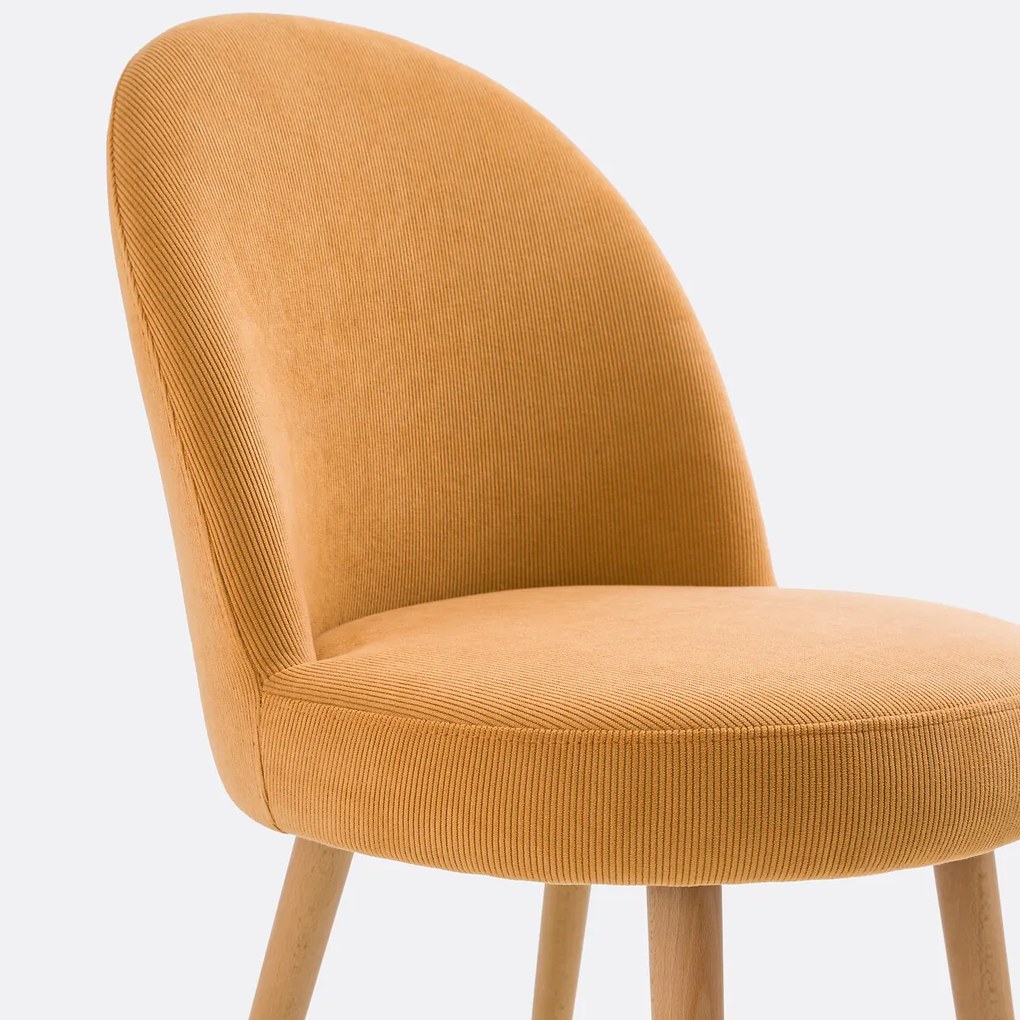 Set van 2 ribfluwelen stoelen Inès