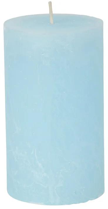 Kaars rustiek - licht blauw - 7x12 cm
