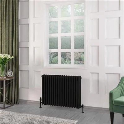 Eastbrook Rivassa 3 koloms radiator 85x60cm staal 1467W zwart mat