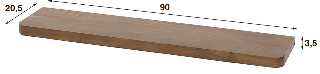 Zwevende Wandplank Van Acaciahout 90 - 90x20x4cm.