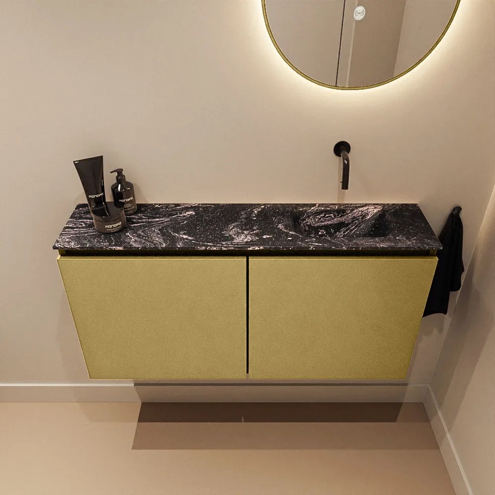 Mondiaz Ture DLux toiletmeubel 100cm oro met wastafel lava rechts zonder kraangat