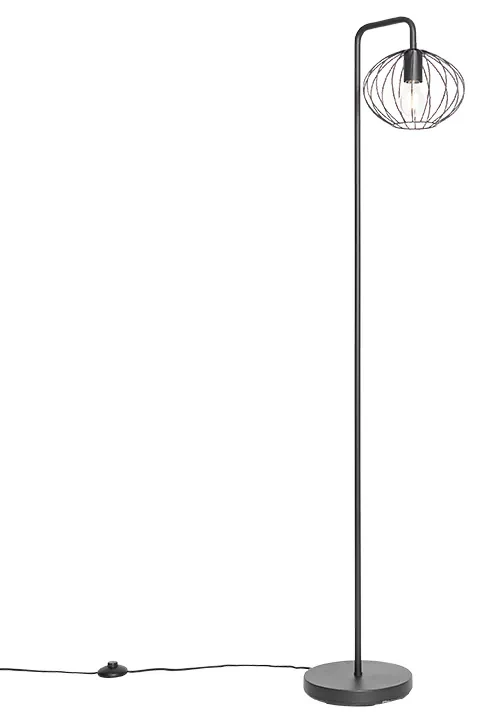 Industriële vloerlamp zwart 23 cm - Margarita Design E27 rond Binnenverlichting Lamp