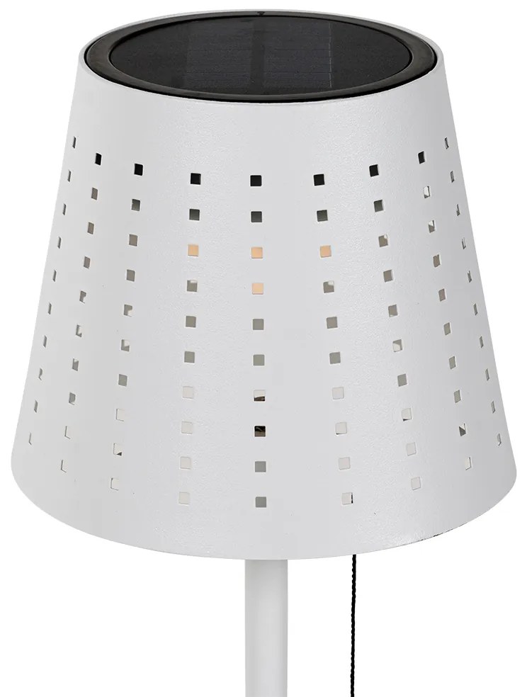 Buitenlamp Set van 2 tafellampen wit incl. LED 3-staps dimbaar oplaadbaar en solar - Ferre Design IP44 Buitenverlichting