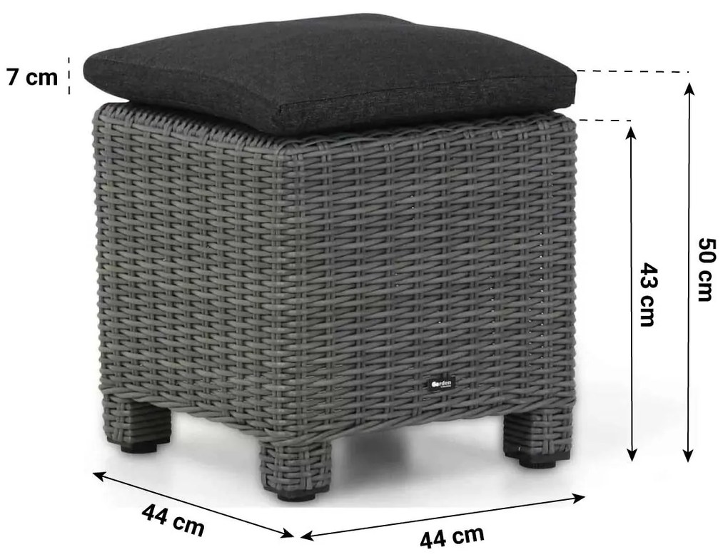 Stoel en Bank Loungeset 5 personen Wicker Grijs  Garden Collections Toronto/Brighton