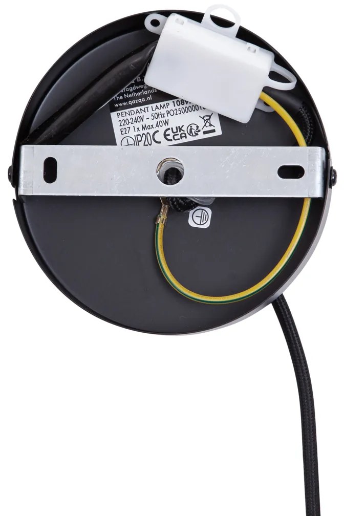 Retro hanglamp zwart met taupe kap - Felt