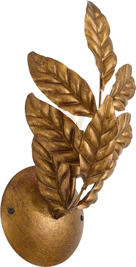 Art Deco wandlamp antiek goud - Linden